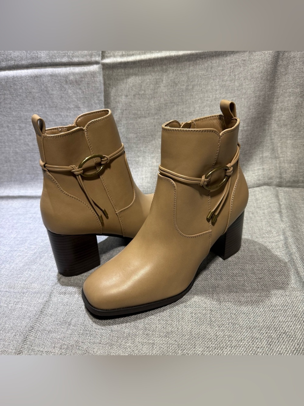 Kohl's Tan Ankle Booties with Ring Accent